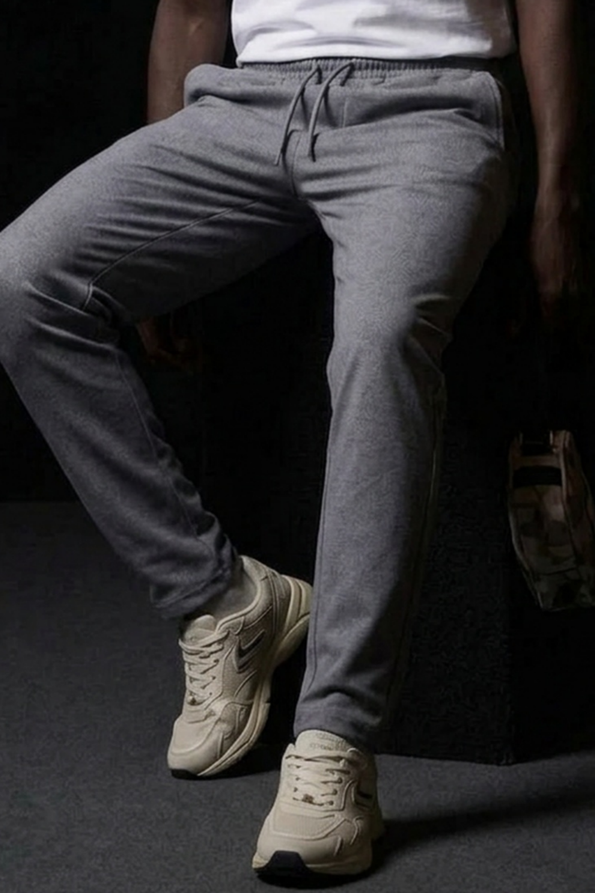Erkek Lastikli Cepli Straight Fit Antrasit Pantolon