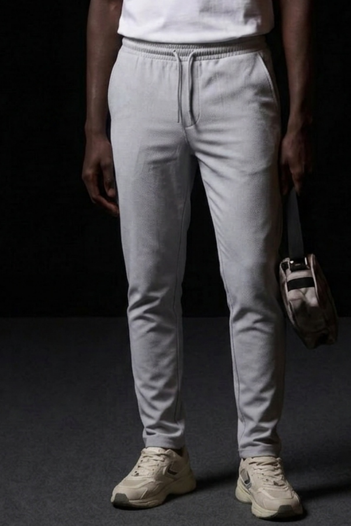Erkek Lastikli Cepli Straight Fit A.Gri Pantolon