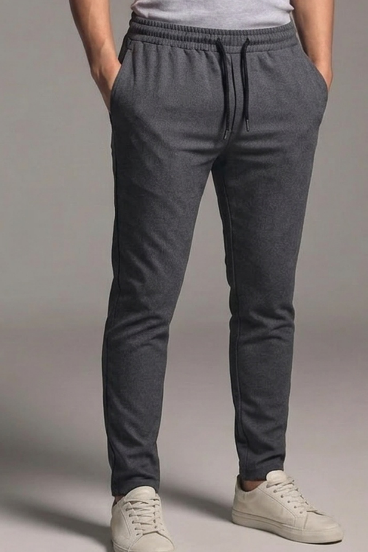 Erkek Klasik Comfort Füme Lastikli Pantolon
