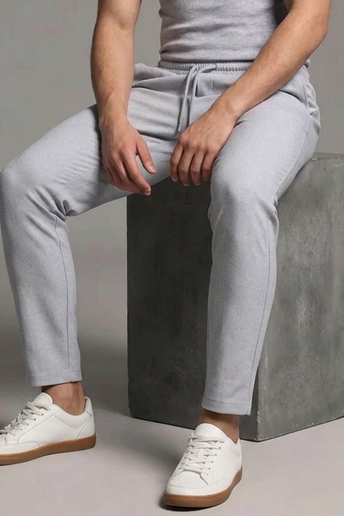 Erkek Klasik Comfort A.Gri Lastikli Pantolon