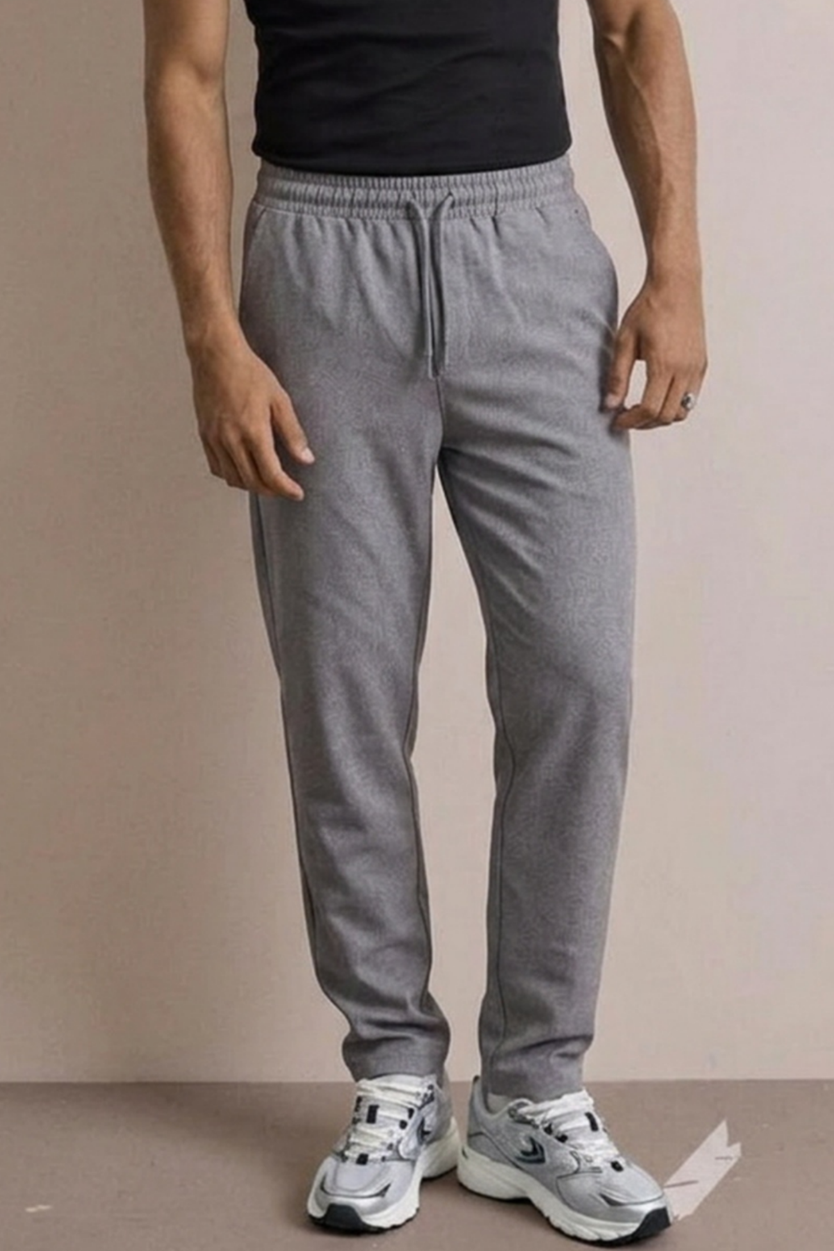 Erkek Basic Trend Bel Lastikli Antrasit Bol Pantolon