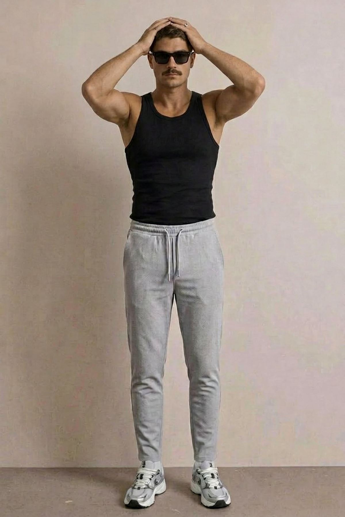 Erkek Basic Trend Bel Lastikli A.Gri Bol Pantolon