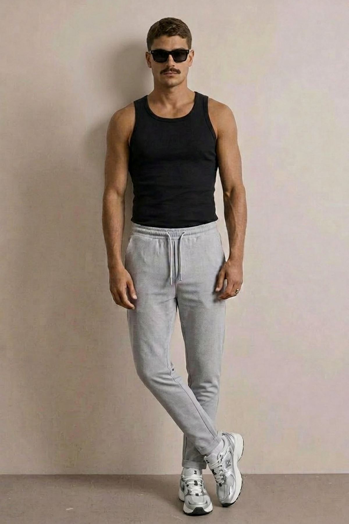 Erkek Basic Trend Bel Lastikli A.Gri Bol Pantolon