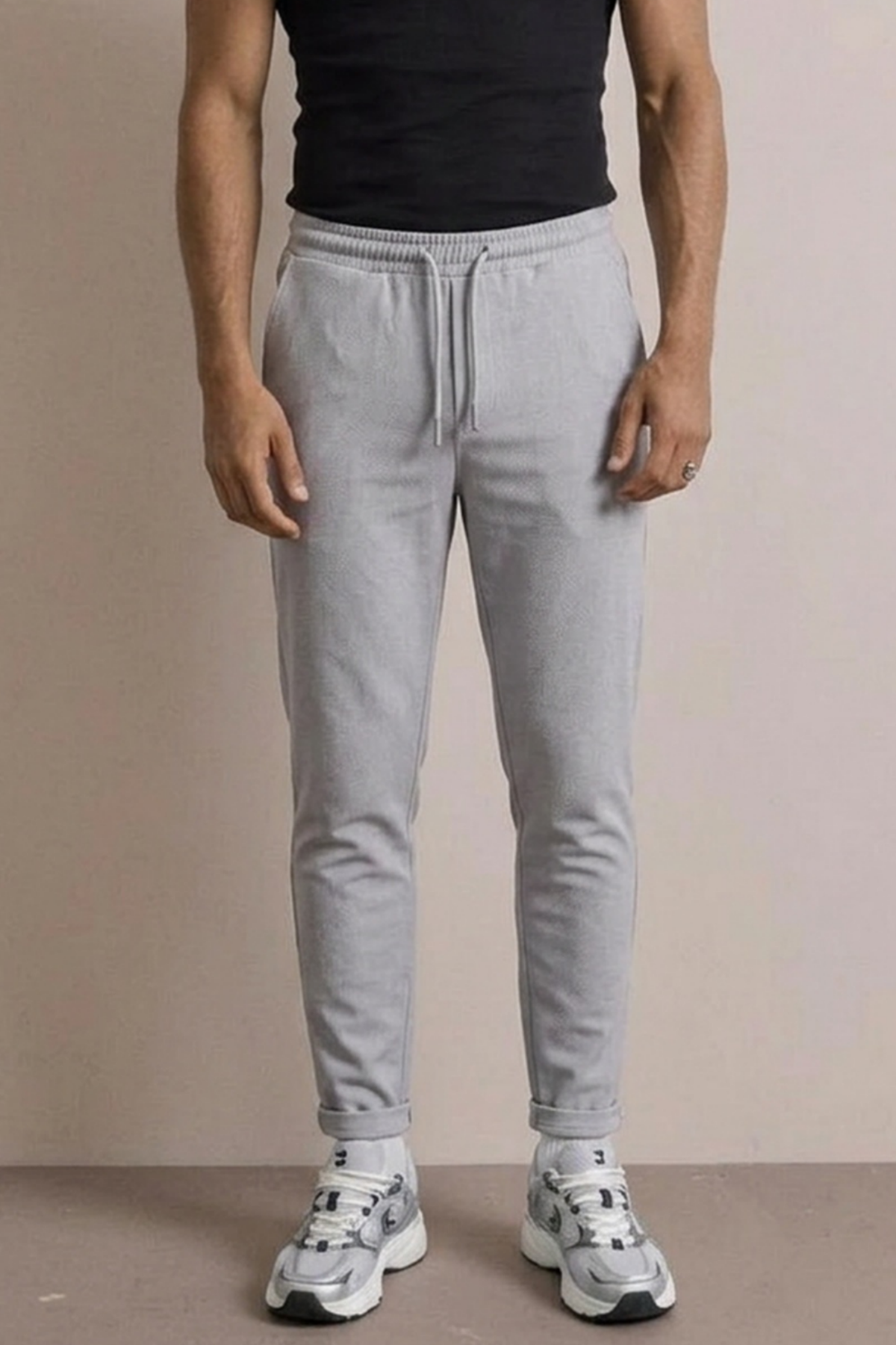Erkek Basic Trend Bel Lastikli A.Gri Bol Pantolon