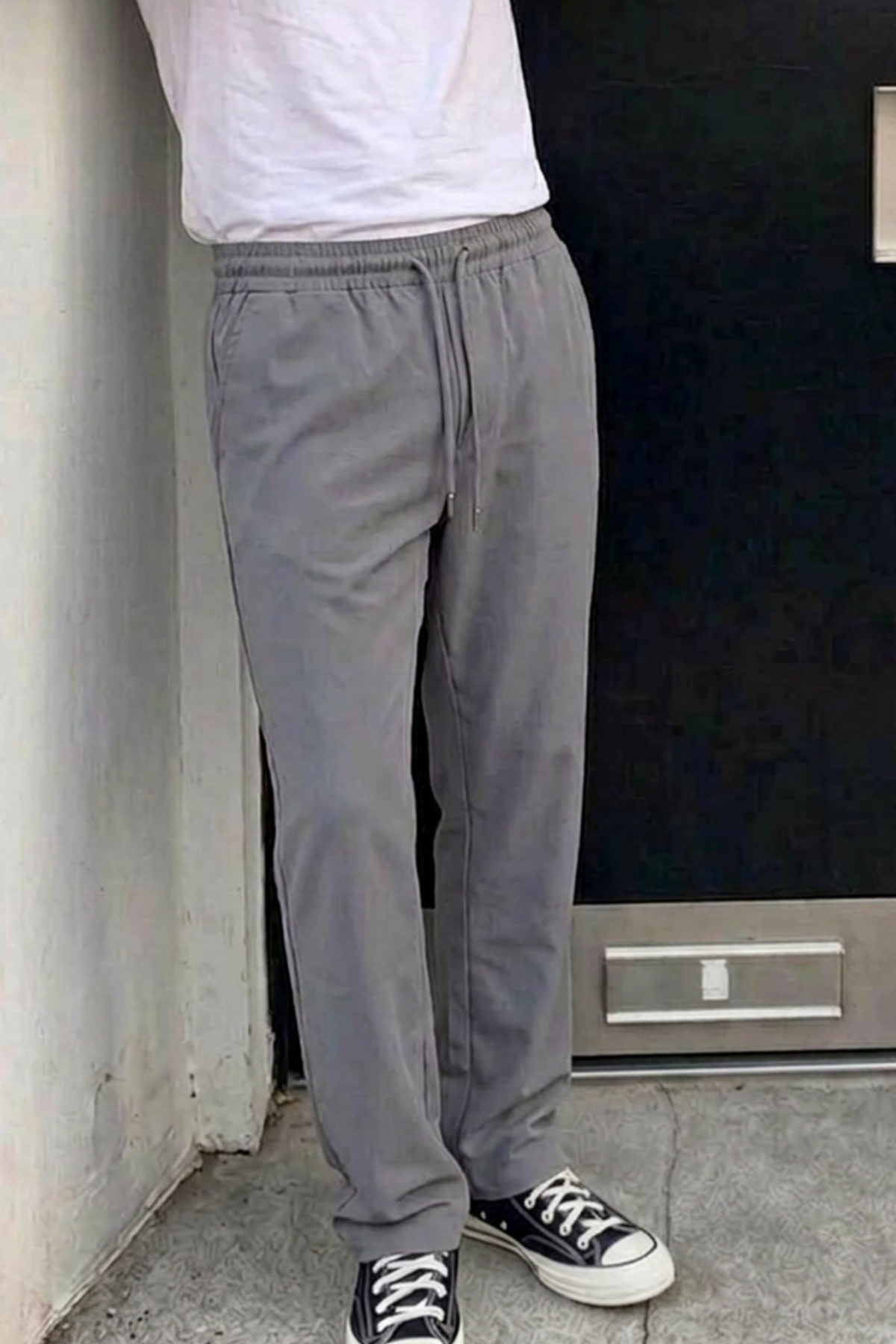 Erkek Comfort Fit Bol Paça Antrasit Baggy Pantolon