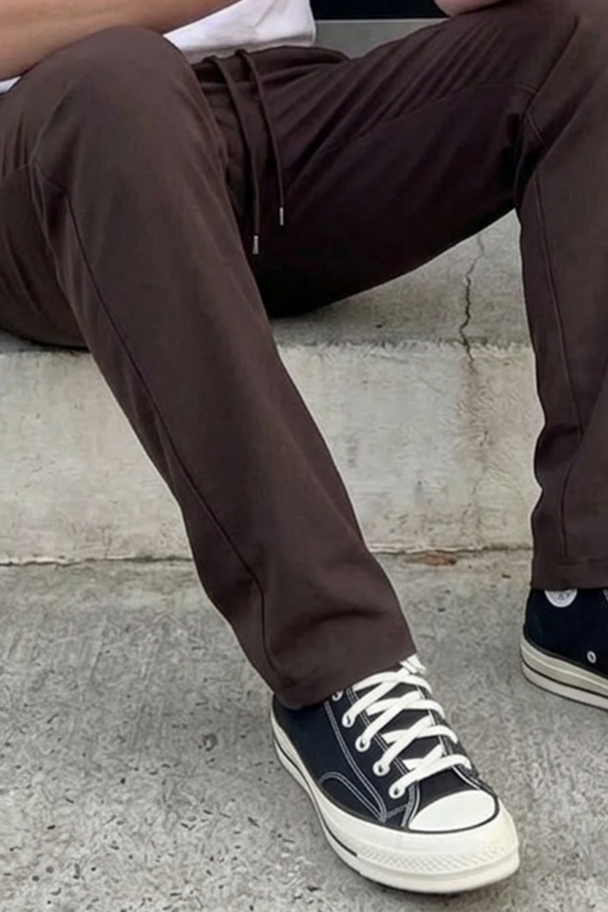 Erkek Comfort Fit Bol Paça Kahve Baggy Pantolon