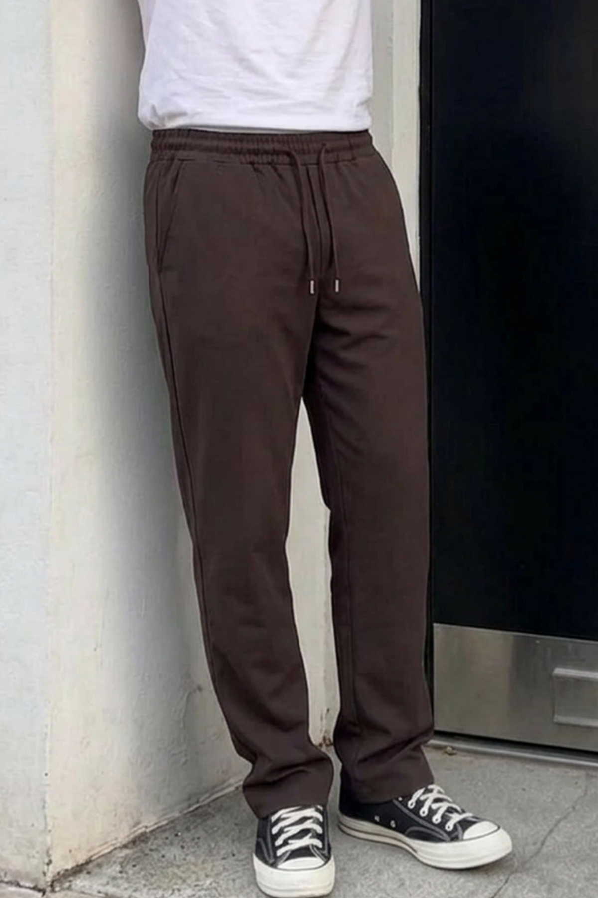 Erkek Comfort Fit Bol Paça Kahve Baggy Pantolon