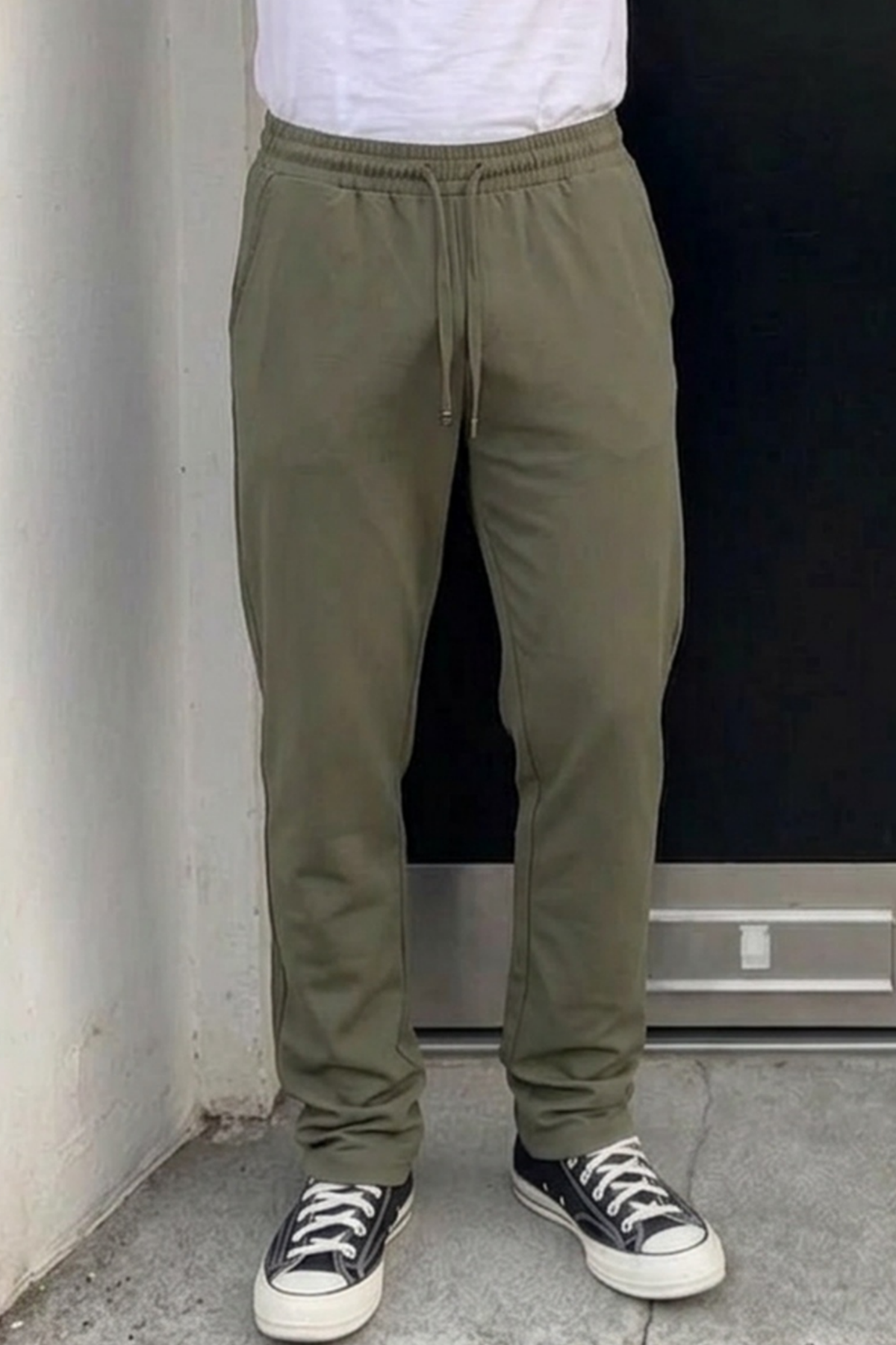 Erkek Comfort Fit Bol Paça Haki Baggy Pantolon