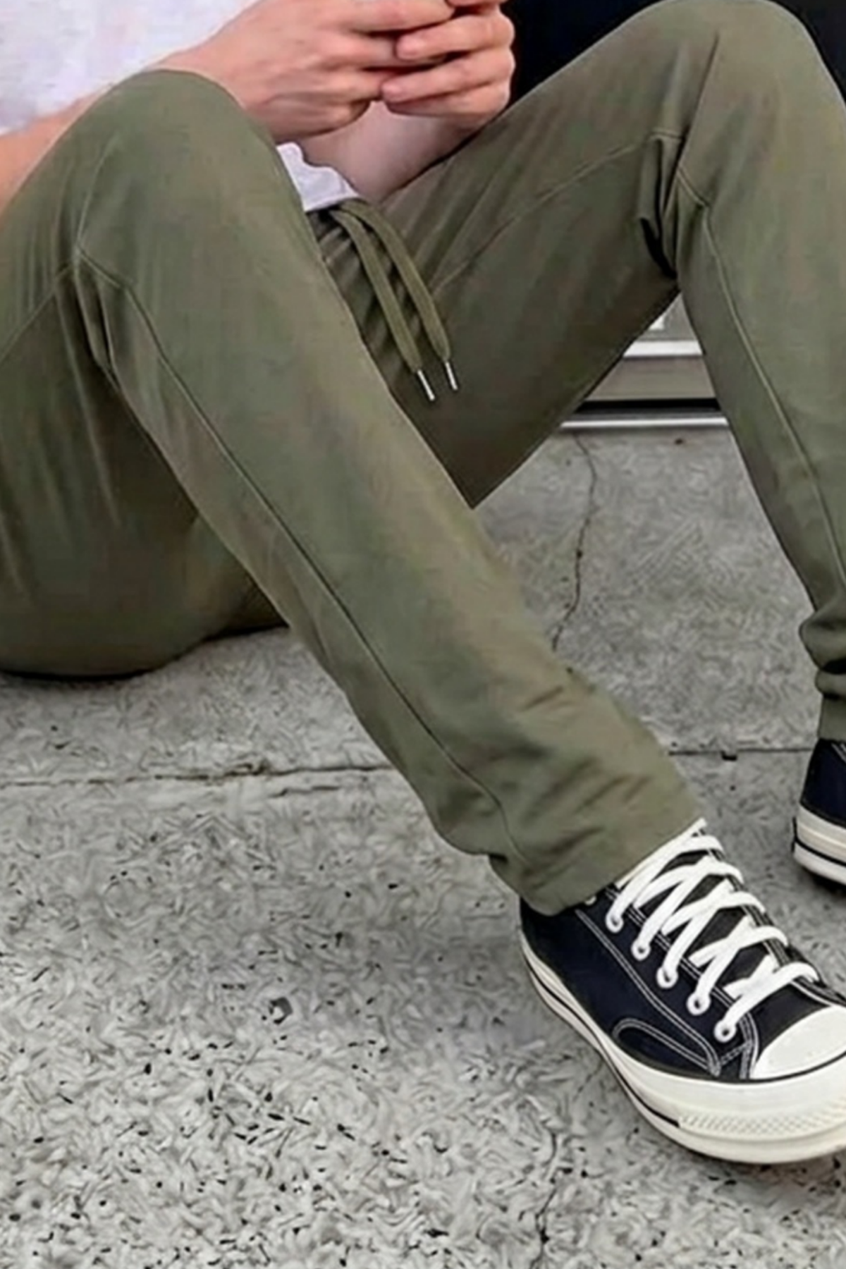 Erkek Comfort Fit Bol Paça Haki Baggy Pantolon