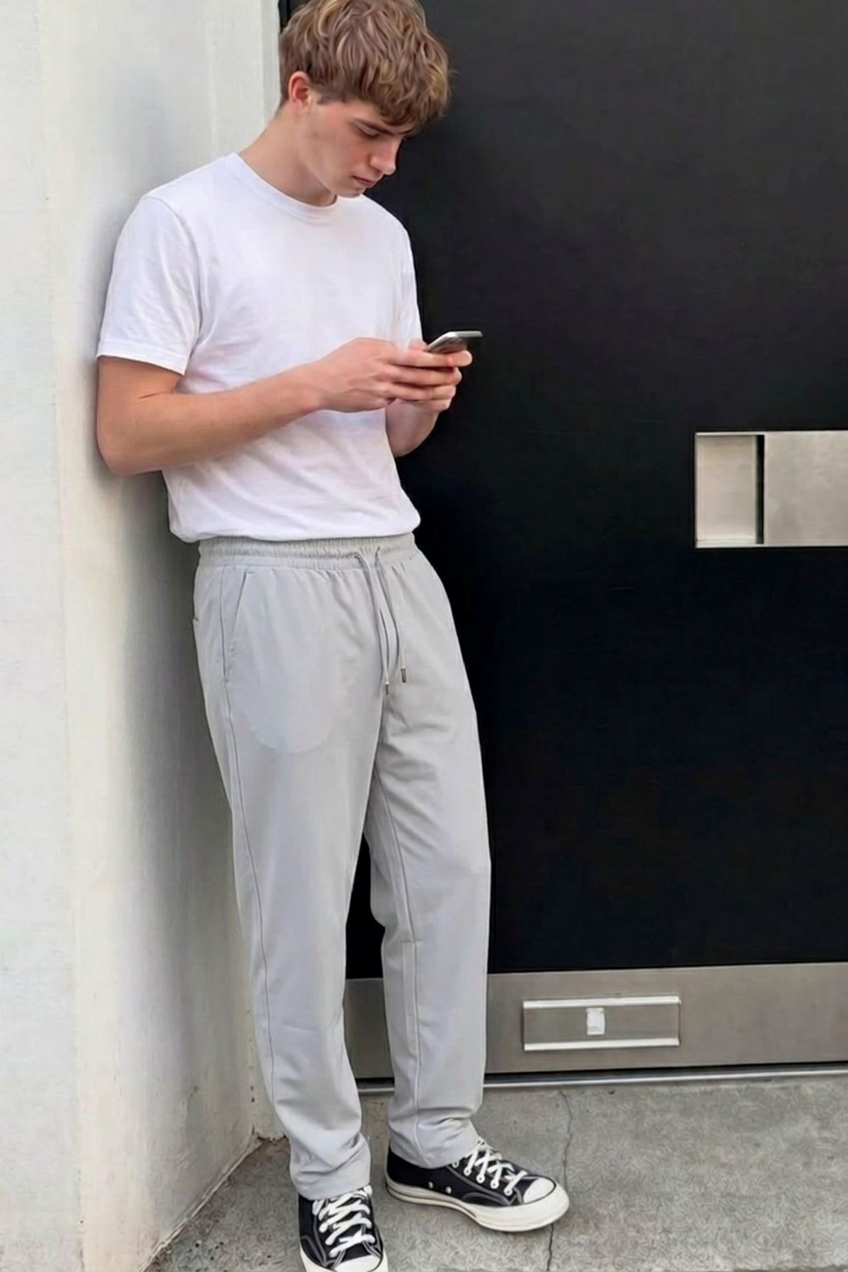 Erkek Comfort Fit Bol Paça A.Gri Baggy Pantolon