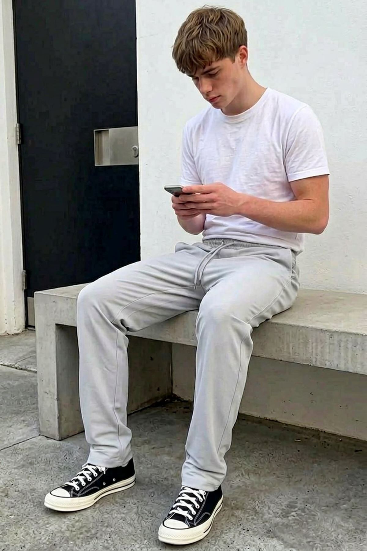 Erkek Comfort Fit Bol Paça A.Gri Baggy Pantolon