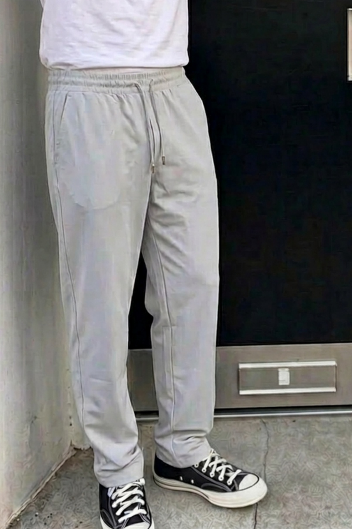 Erkek Comfort Fit Bol Paça A.Gri Baggy Pantolon