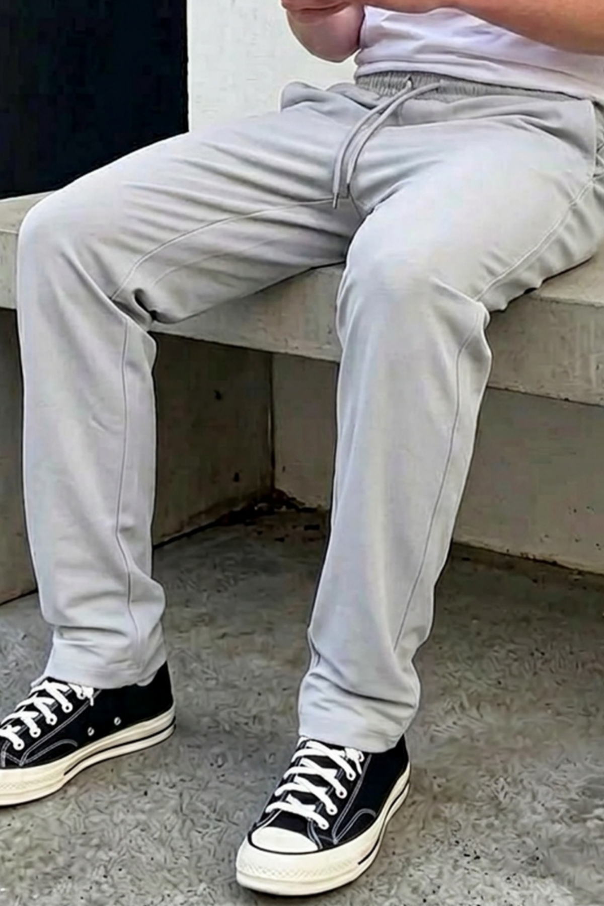 Erkek Comfort Fit Bol Paça A.Gri Baggy Pantolon