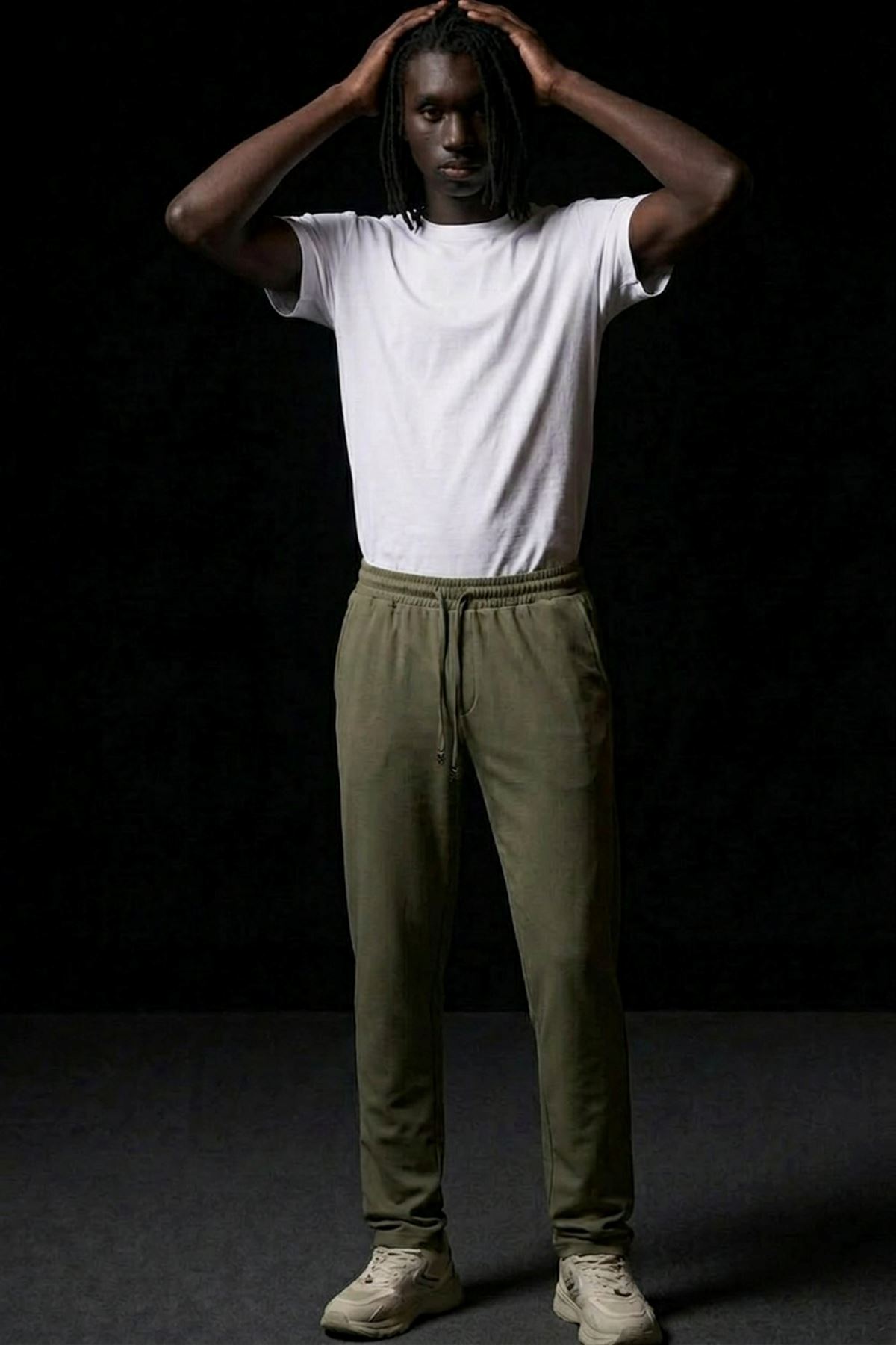 Erkek Relaxed Haki Baggy Pantolon
