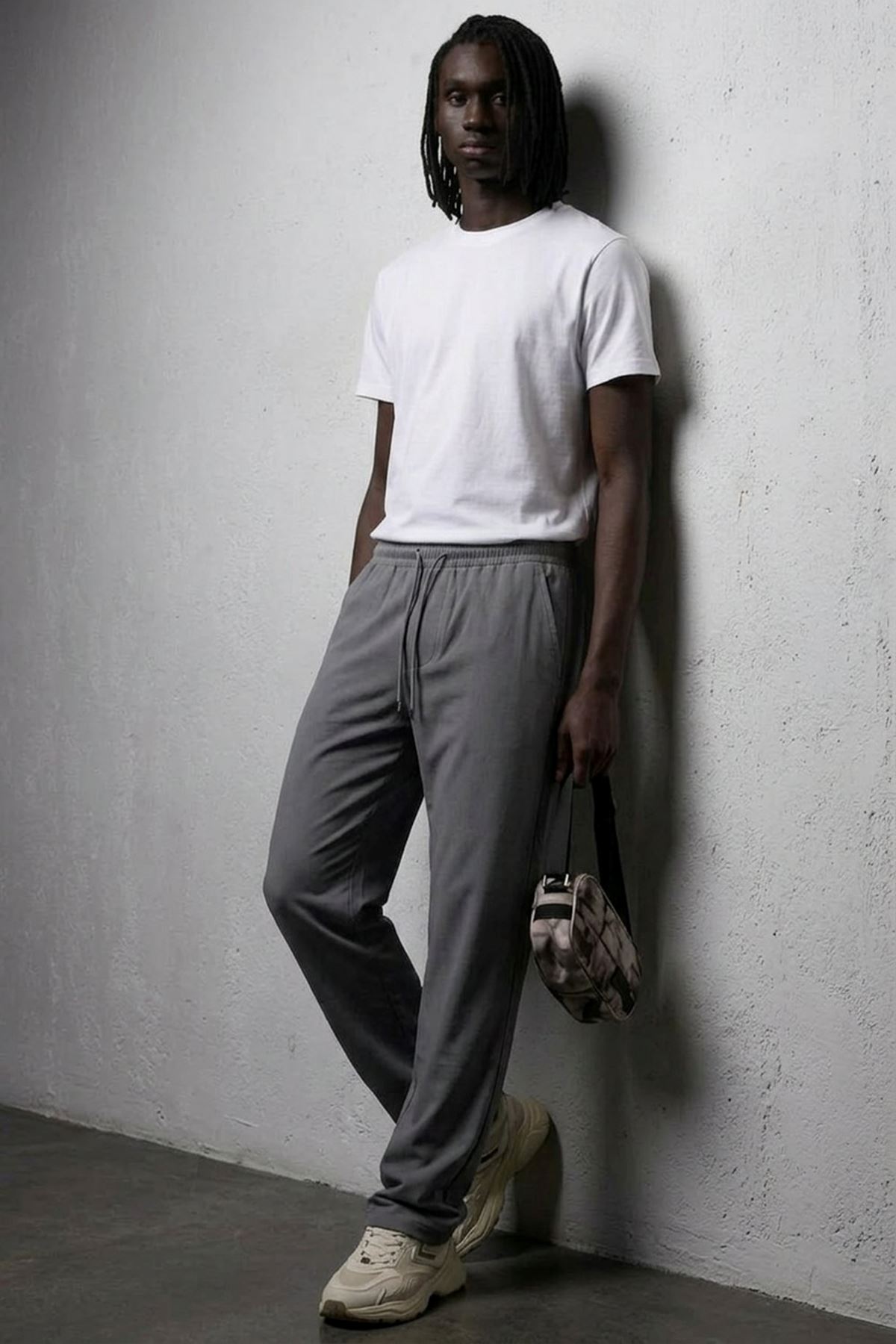 Erkek Relaxed Antrasit Baggy Pantolon