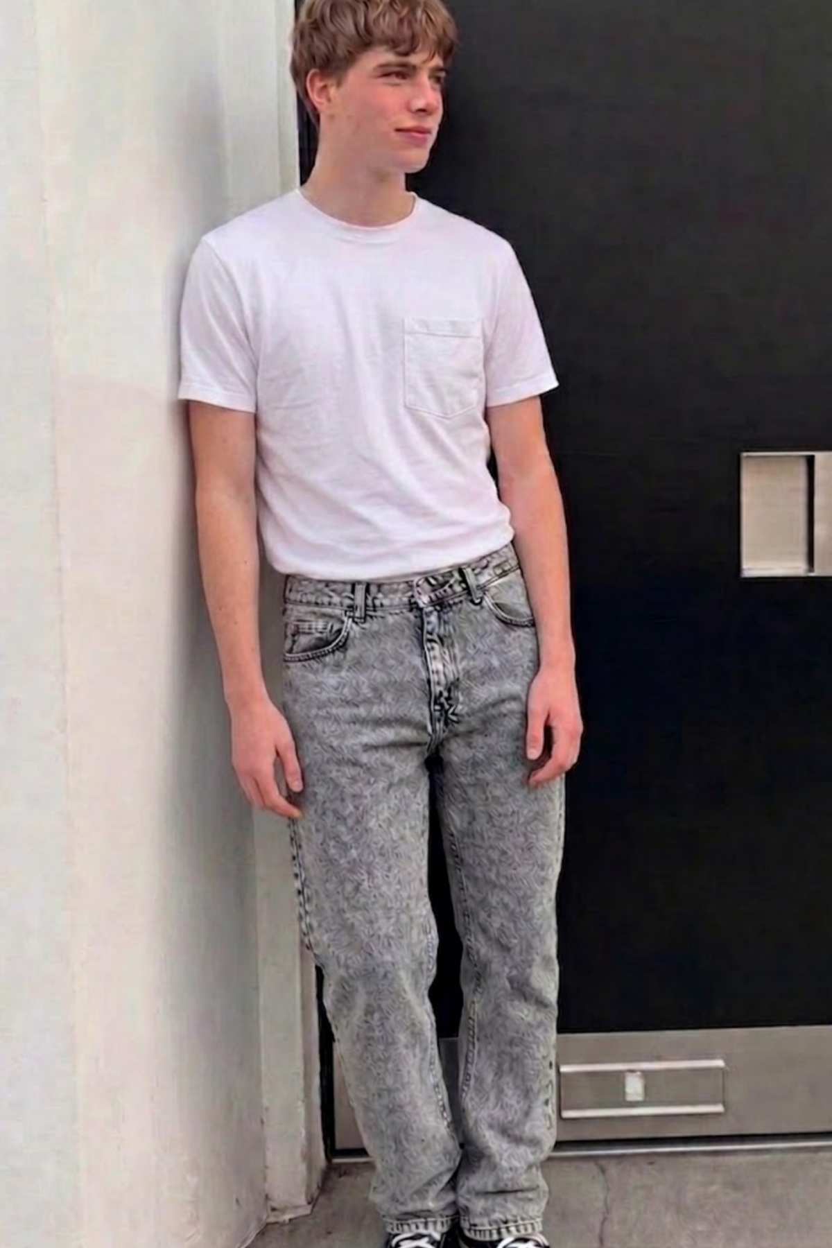 Erkek Bol Paça Açık Gri Baggy Pantolon