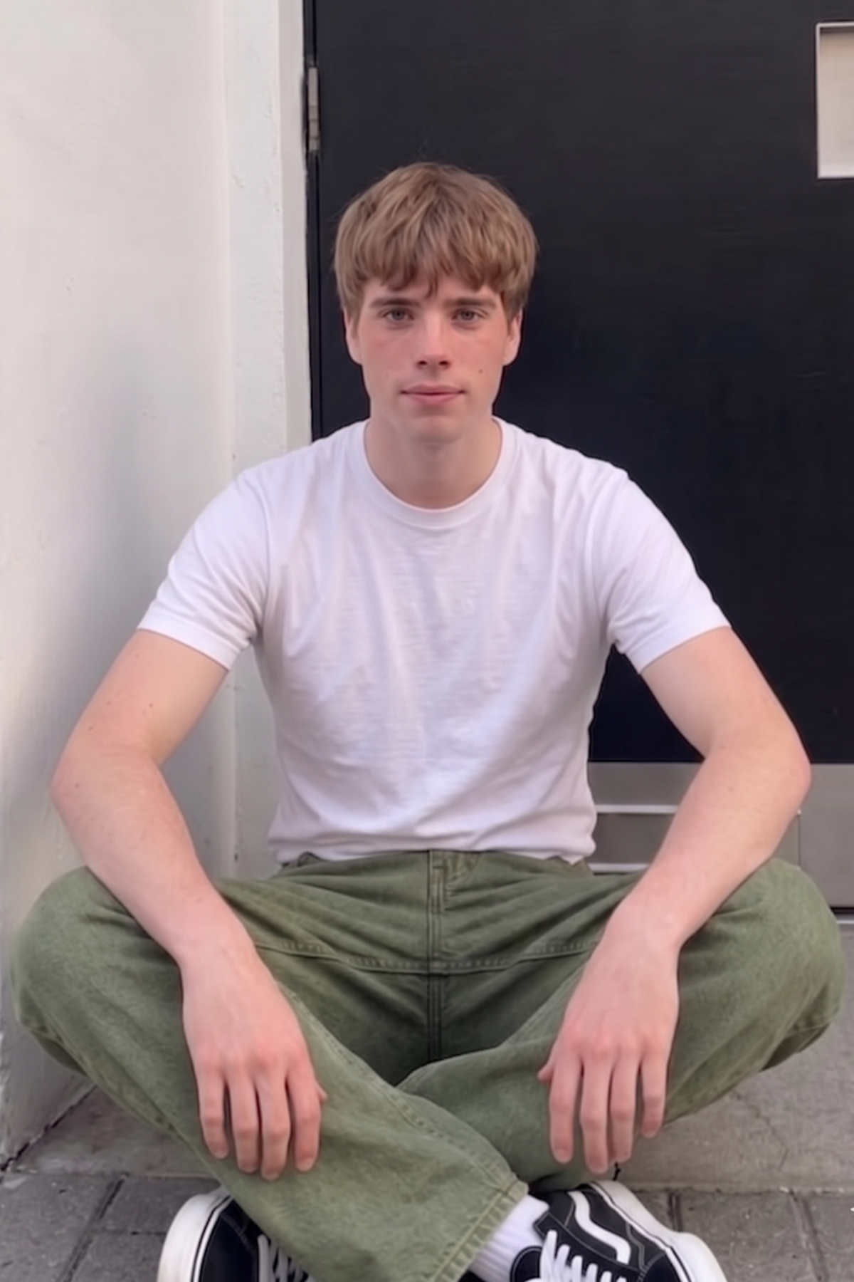 Erkek Bol Paça Haki Baggy Pantolon