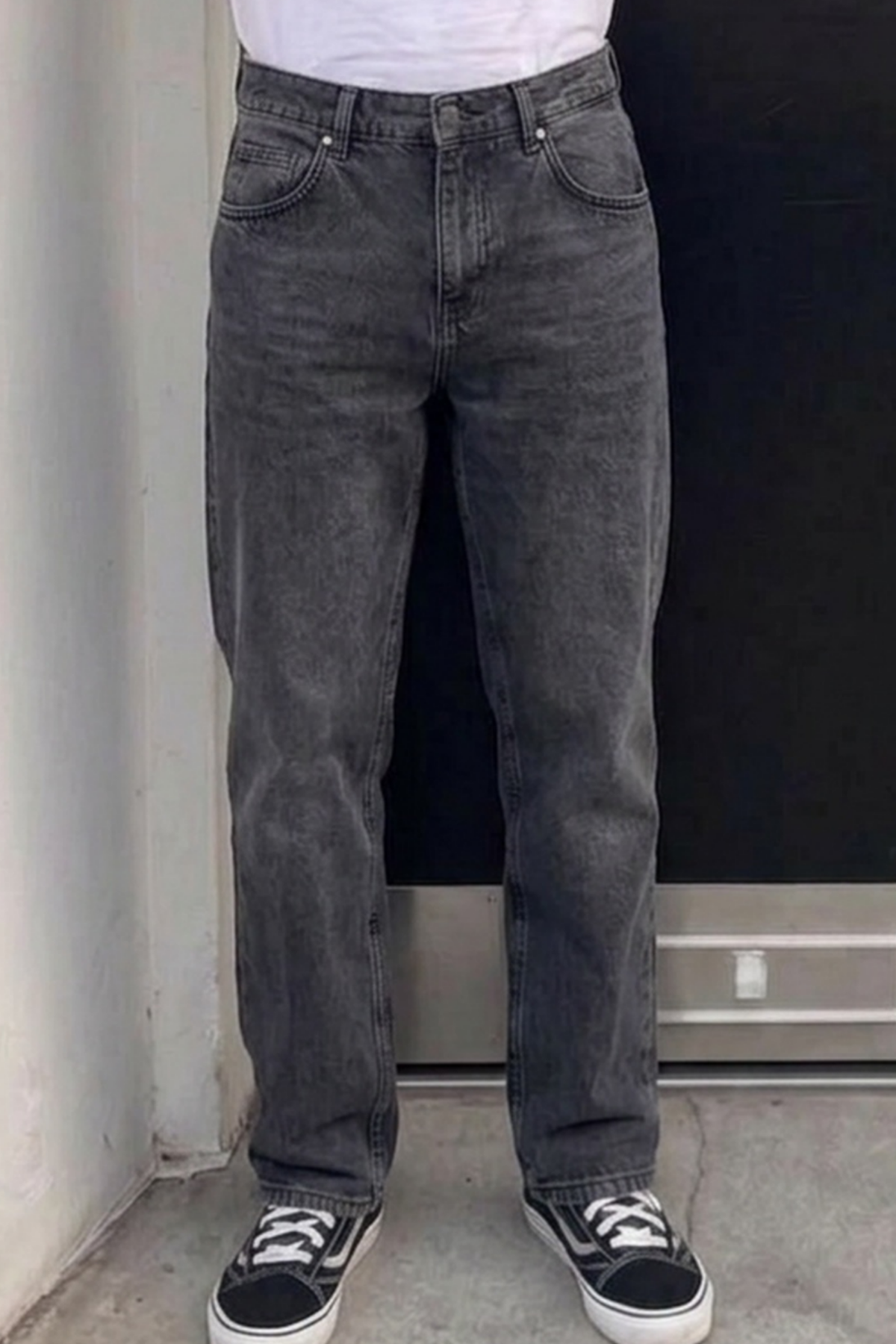 Erkek Bol Paça Antrasit Baggy Pantolon