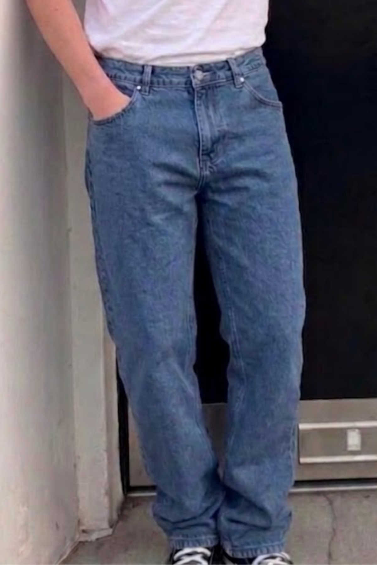 Erkek Bol Paça Mavi Baggy Pantolon