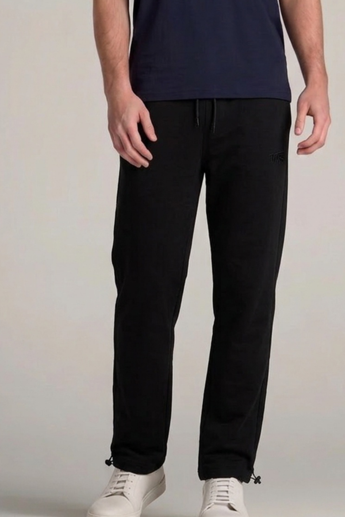 Erkek Trend Baskılı Beli Lastikli Siyah Baggy Eşofman Altı