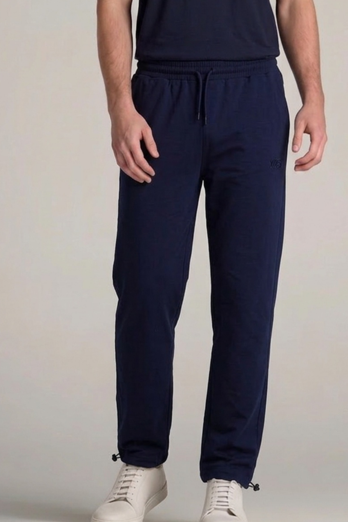 Erkek Trend Baskılı Beli Lastikli Lacivert Baggy Eşofman Altı