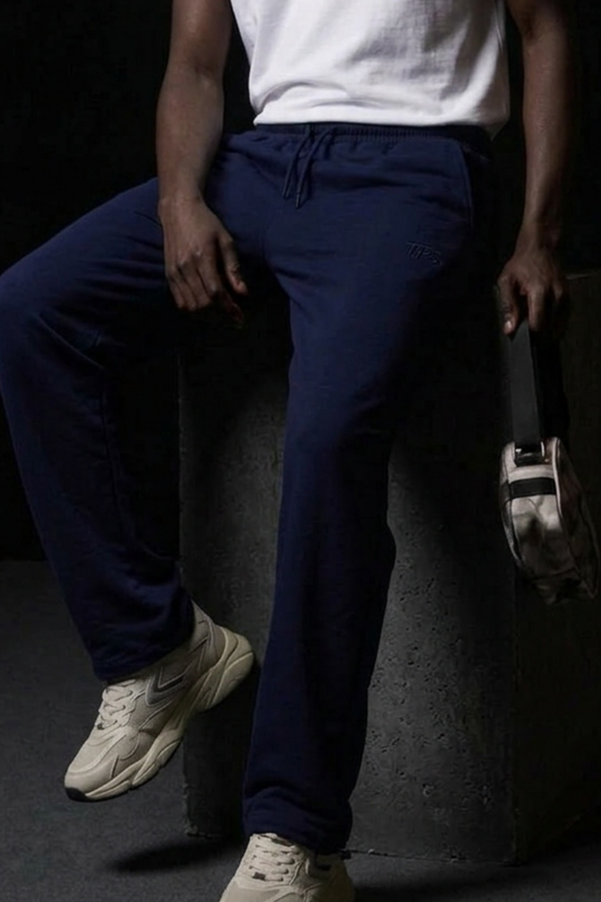 Erkek Premium Baskılı Jogger Lacivert Bol Eşofman Altı