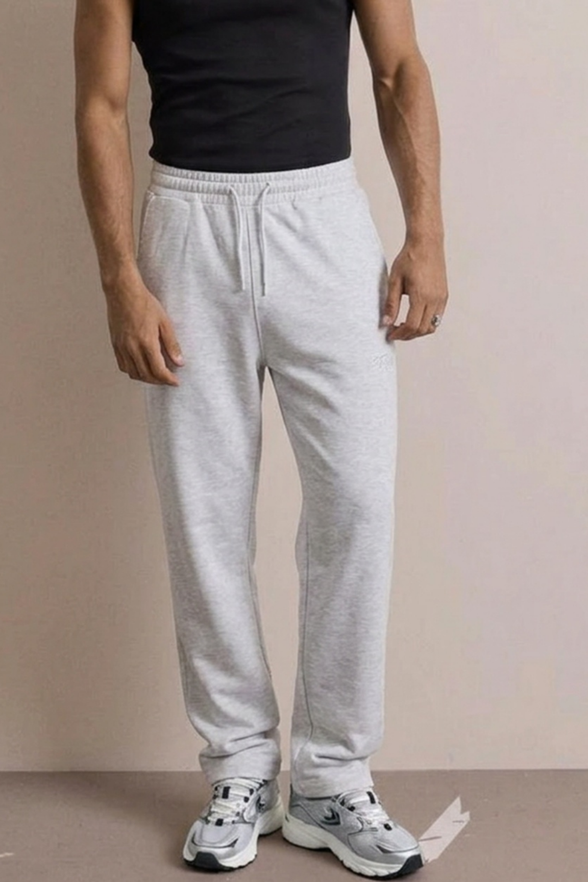 Erkek Günlük Regular Fit Baskılı A.Gri Eşofman Altı