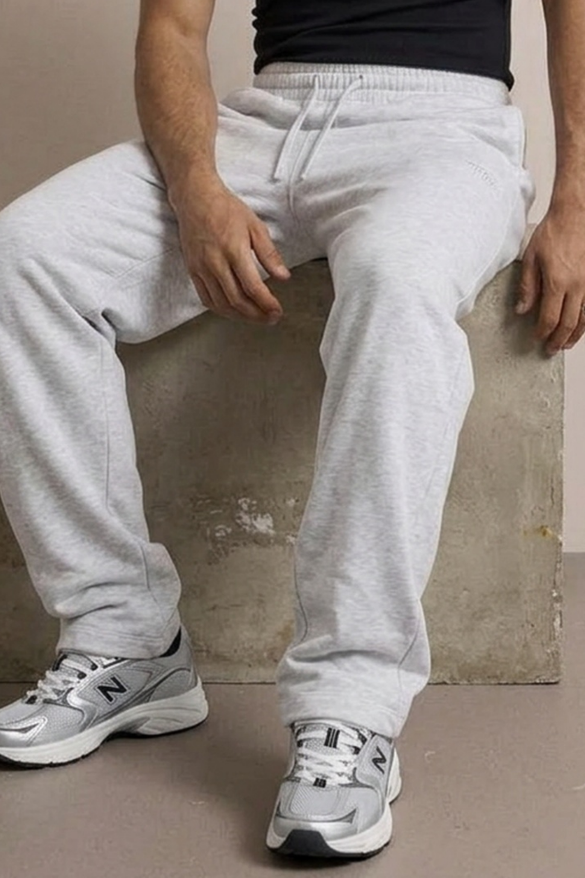 Erkek Günlük Regular Fit Baskılı A.Gri Eşofman Altı