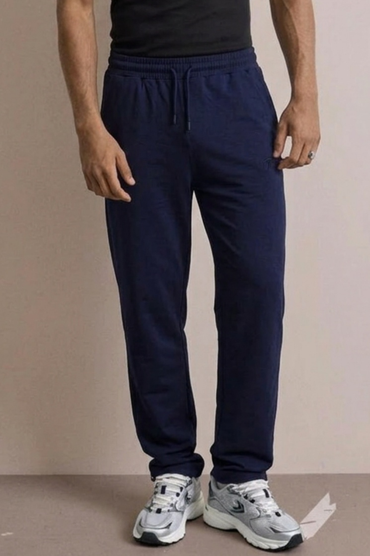 Erkek Günlük Regular Fit Baskılı Lacivert Eşofman Altı