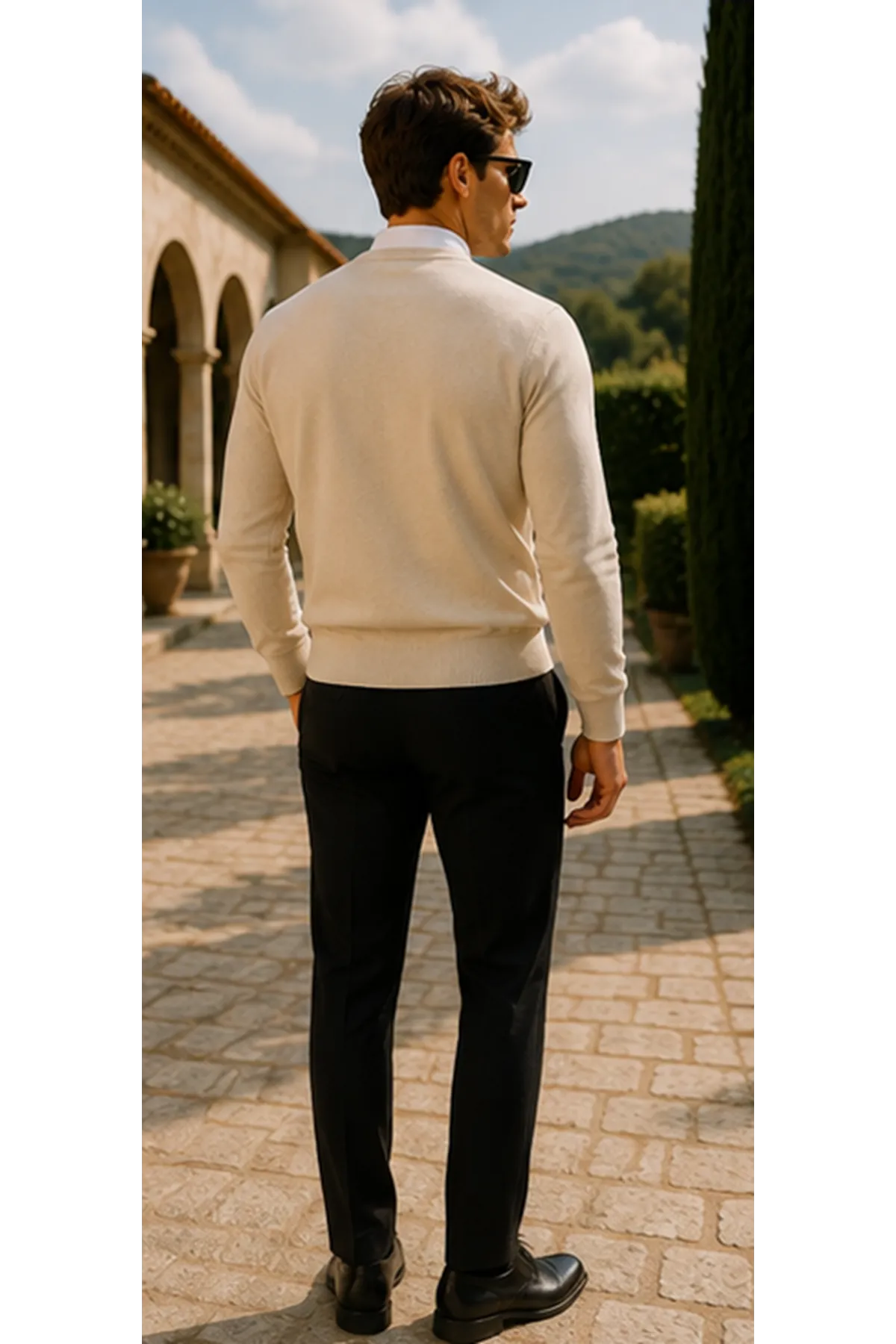 Erkek Premium Comfort Basic Krem Uzun Kazak