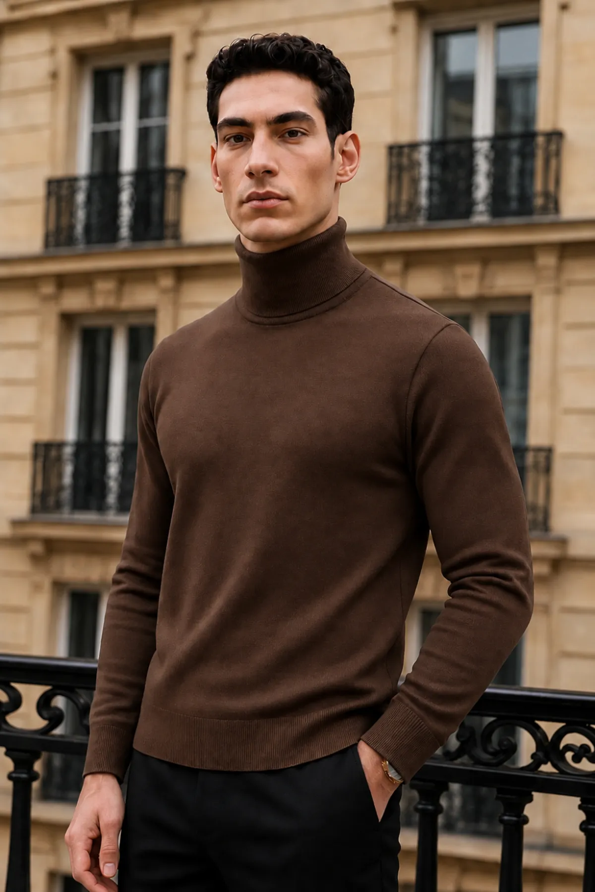 Erkek Uzun Premium Comfort Kahve Kazak
