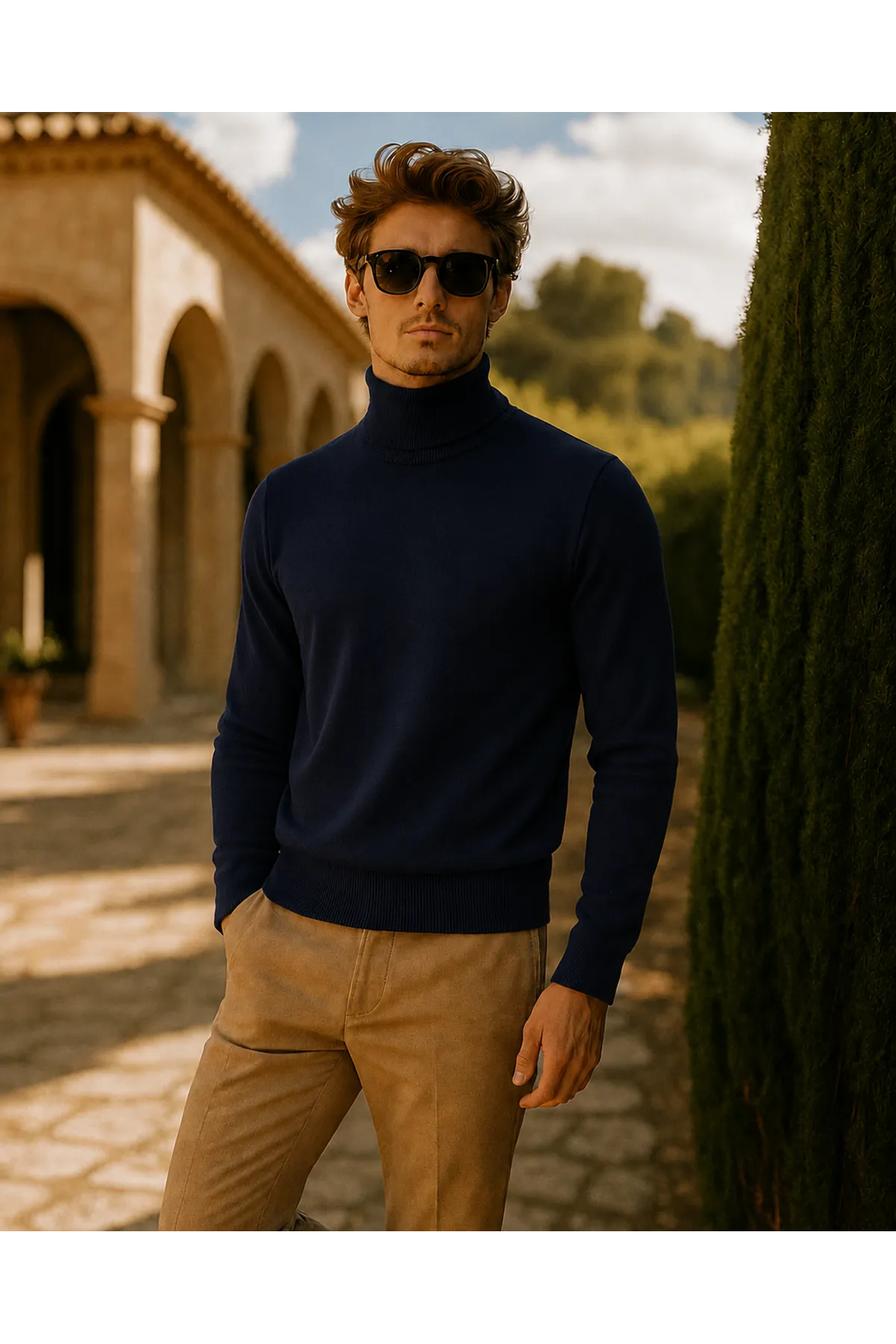 Erkek Kışlık Slim Fit K.Lacivert Kazak