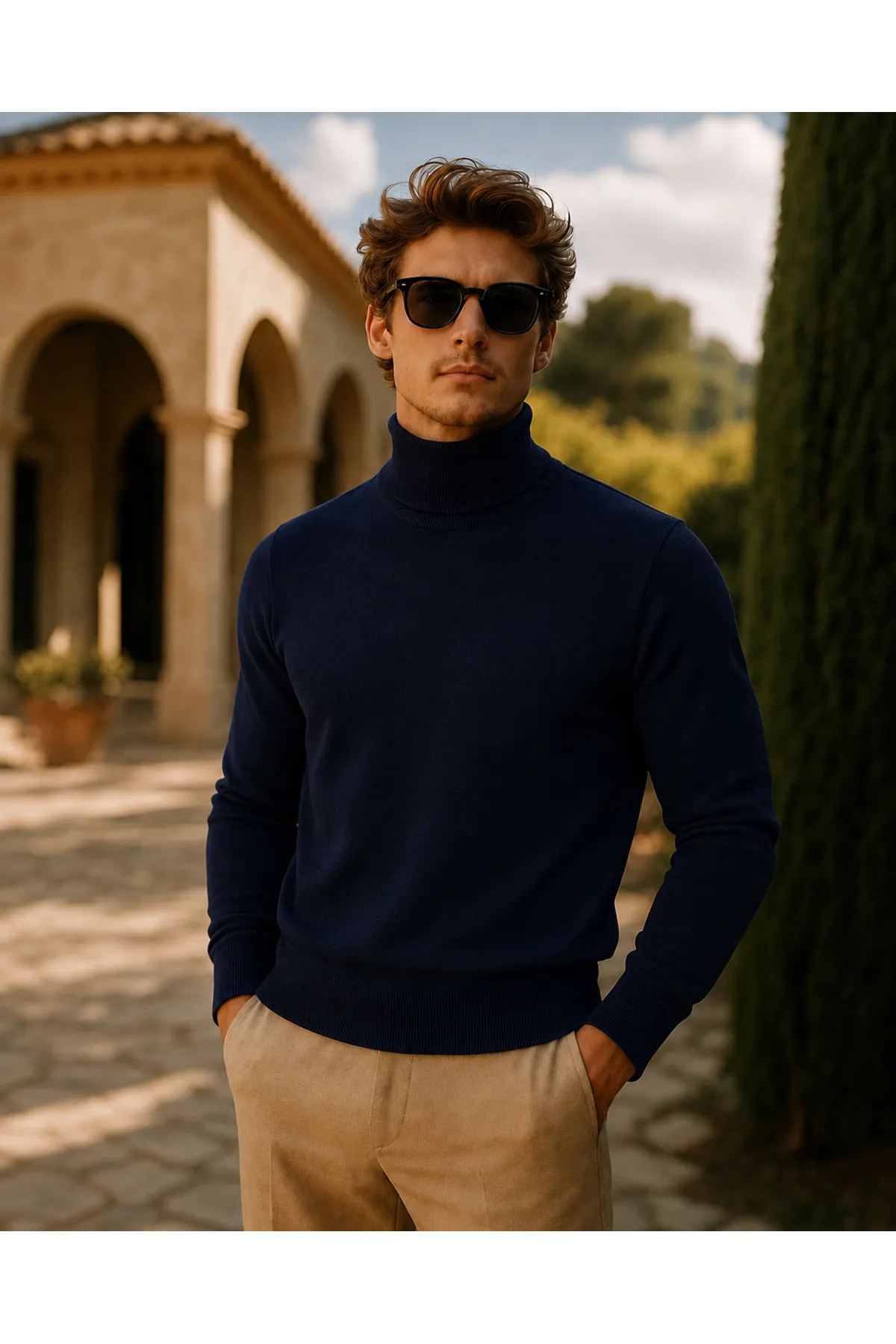 Erkek Kışlık Slim Fit K.Lacivert Kazak
