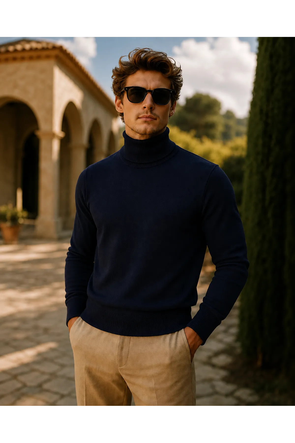 Erkek Kışlık Slim Fit K.Lacivert Kazak