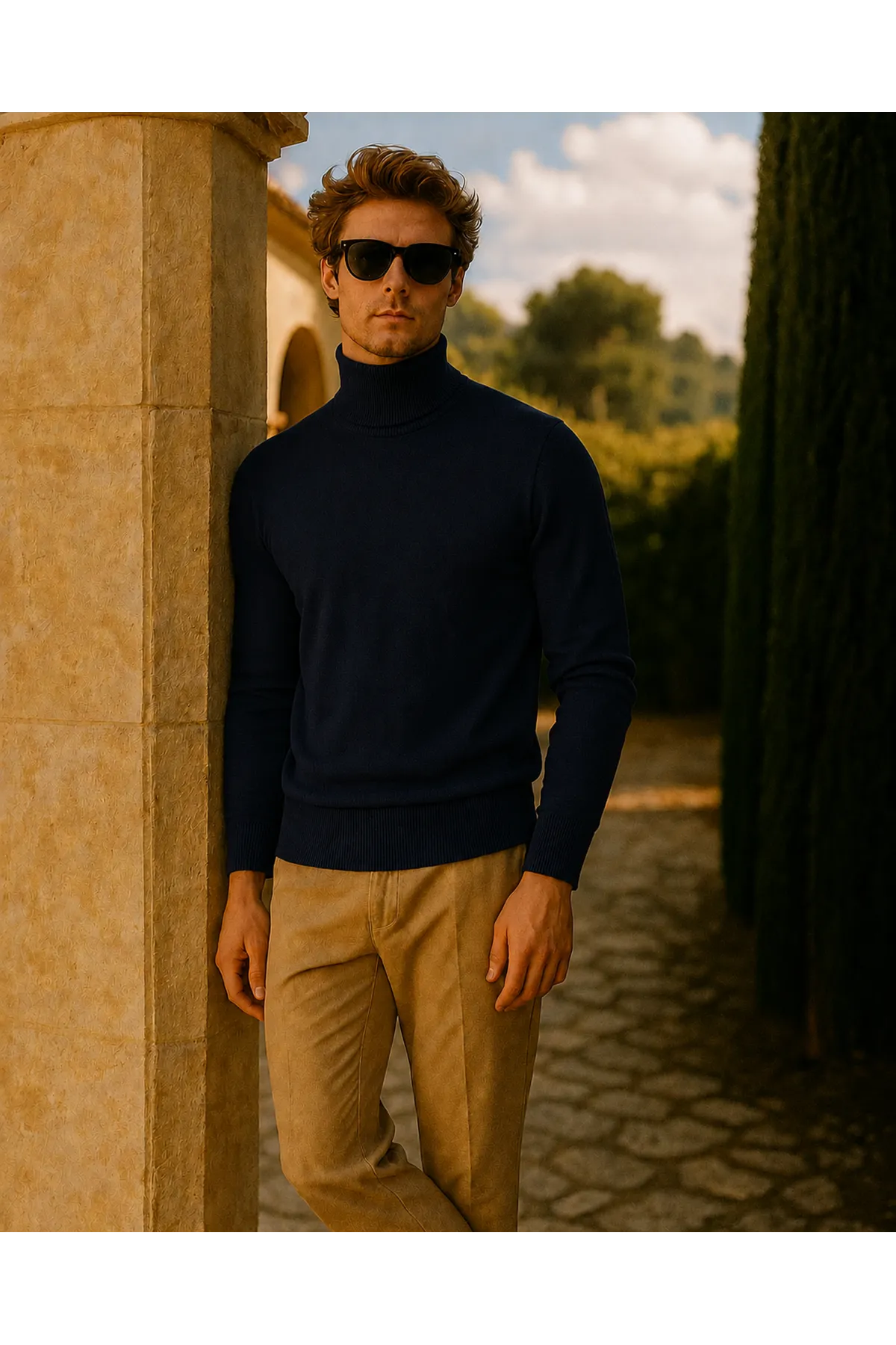 Erkek Kışlık Slim Fit K.Lacivert Kazak