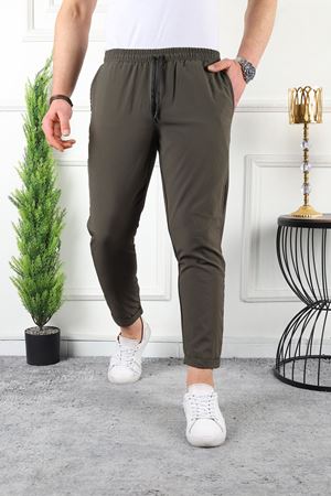 Erkek Double Paça Spor Likra Jogger HAKİ