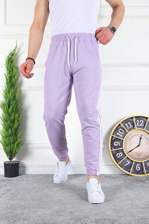 3 Seritli Cepli Unisex Eşofman Altı  LİLA
