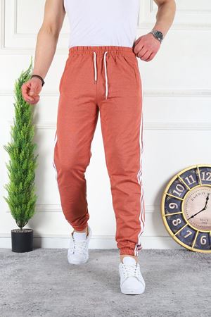 3 Seritli Cepli Unisex Eşofman Altı  KİREMİT