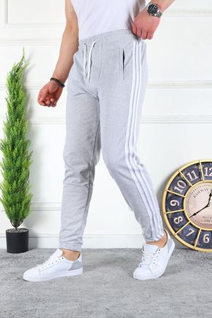 3 Seritli Cepli Unisex Eşofman Altı  GRİ
