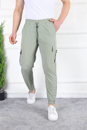 Erkek Slim Fit Jogger Alt Eşofman SU YEŞİLİ