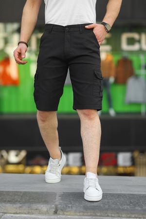 Erkek Kargo Yandan Cepli Gabardin Esnek Kumaş Slim Fit Kapri Antrasit