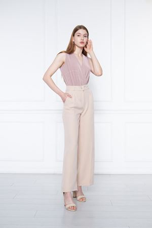 Kadın Bej Yüksek Bel Palazzo Pantolon BEJ