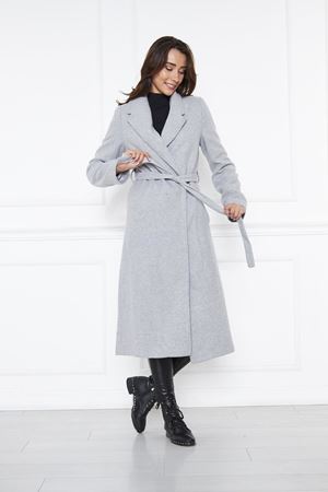 KADIN KAŞE KABAN ASTARLI KUŞAKLI GRİ