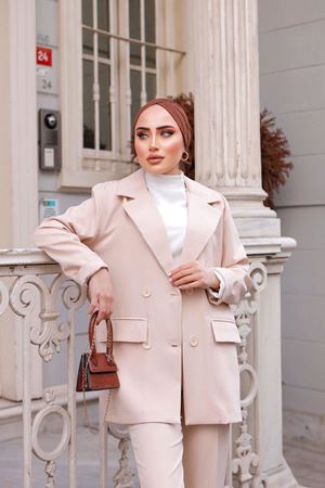 Kadın Oversize Ceket Pantolon Takım TAŞ
