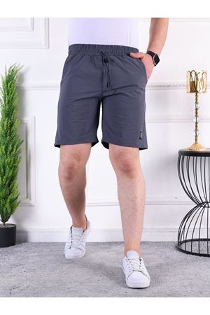 Erkek Paraşüt Kumaş Bel Lastikli Baskı Detaylı Kapri Antrasit