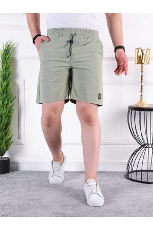 Erkek Paraşüt Kumaş Bel Lastikli Baskı Detaylı Kapri SU YEŞİLİ