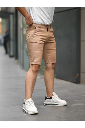 Erkek Slim Fit Kapri CAMEL