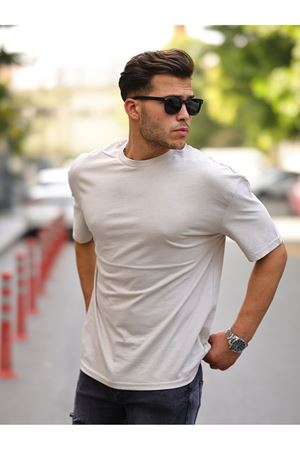 Erkek Oversize Baskısız Tişört TAŞ