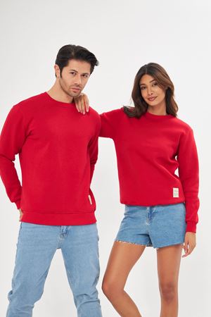 Unisex Slim Fit Sweatshirt KIRMIZI