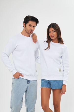 Unisex Slim Fit Sweatshirt BEYAZ